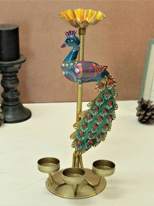 Crafted Peacock Tealight Holder